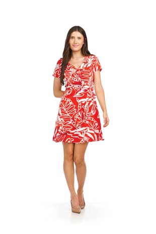 PD-16669 - FLORAL RUFFLE TRIM DRESS - Colors: AS SHOWN - Available Sizes:XS-XXL - Catalog Page:30 